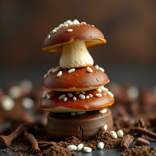 Stacked Magic Mushroom Chocolates Macro