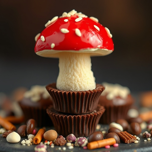 Stacked Magic Mushroom Chocolates Macro