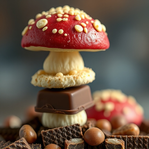 Stacked Magic Mushroom Chocolates Macro