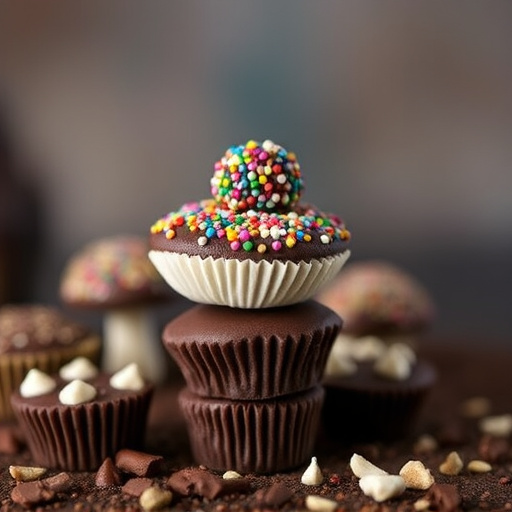 Stacked Magic Mushroom Chocolates Macro