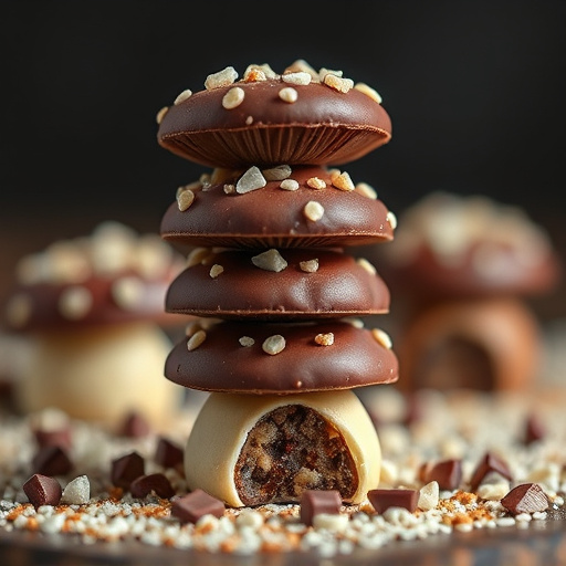 Stacked Magic Mushroom Chocolates Macro