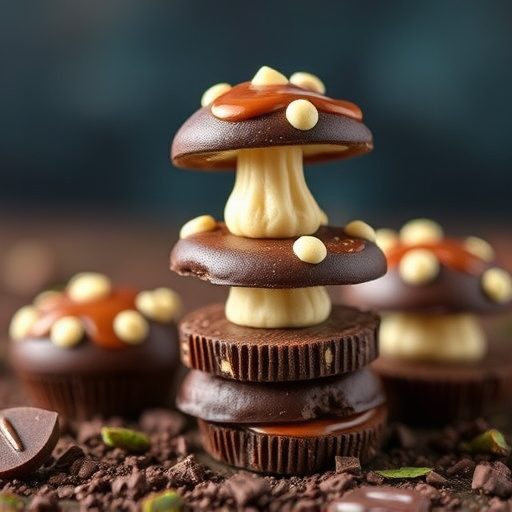 Stacked Magic Mushroom Chocolates Macro