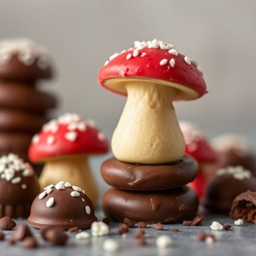 Stacked Magic Mushroom Chocolates Macro