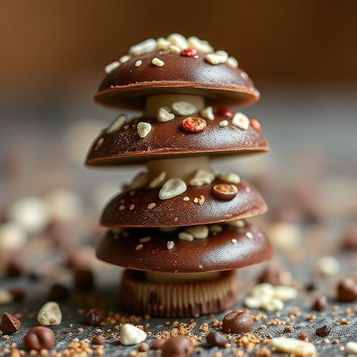 Stacked Magic Mushroom Chocolates Macro
