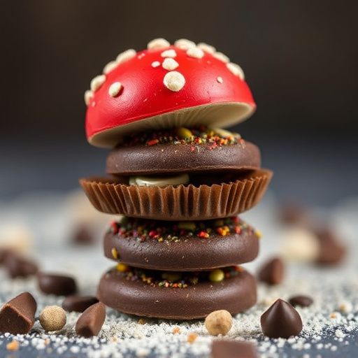 Stacked Magic Mushroom Chocolates Macro