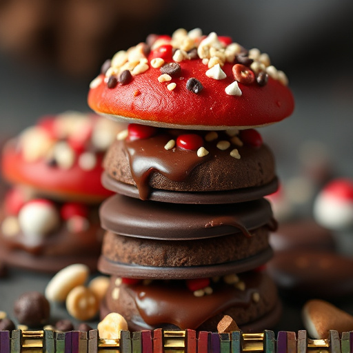Stacked Magic Mushroom Chocolates Macro