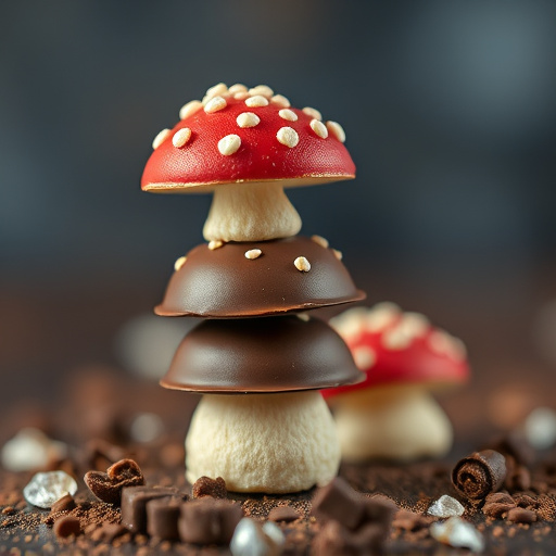Stacked Magic Mushroom Chocolates Macro