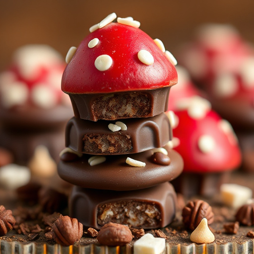 Stacked Magic Mushroom Chocolates Macro