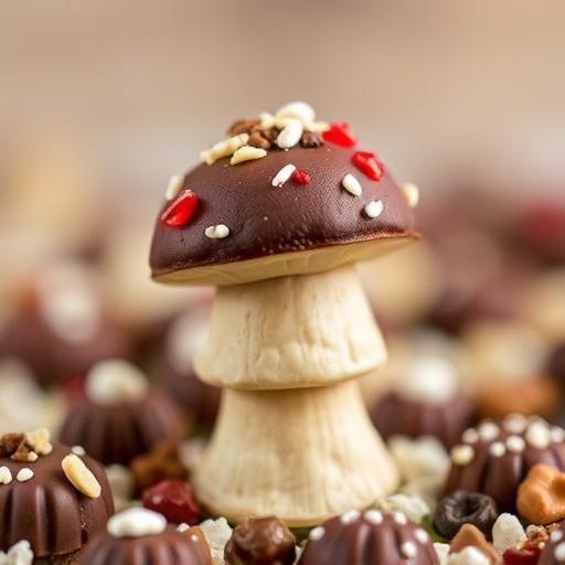Stacked Magic Mushroom Chocolates Macro