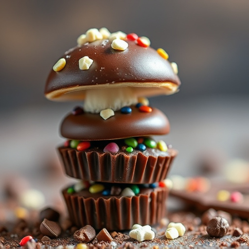 Stacked Magic Mushroom Chocolates Macro