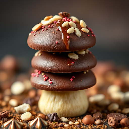Stacked Magic Mushroom Chocolates Macro