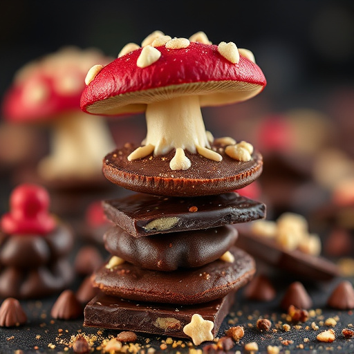 Stacked Magic Mushroom Chocolates Macro