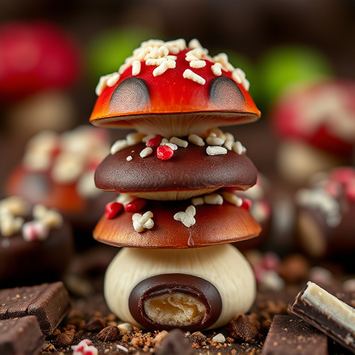 Stacked Magic Mushroom Chocolates Macro