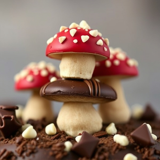 Stacked Magic Mushroom Chocolates Macro