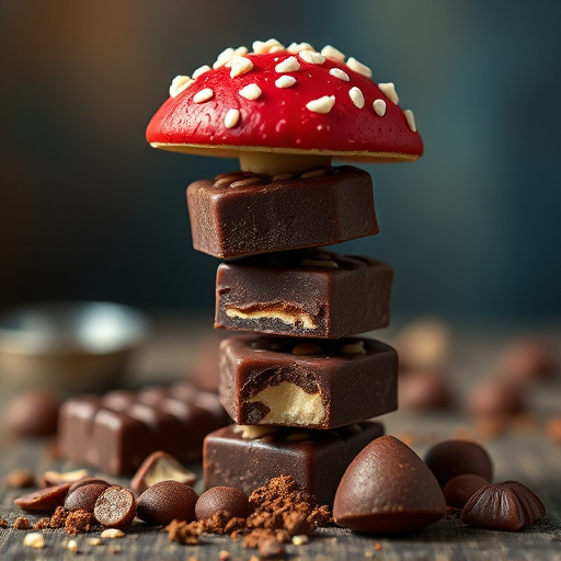 Stacked Magic Mushroom Chocolates Macro
