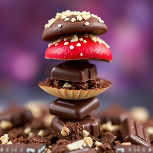 Stacked Magic Mushroom Chocolates Macro