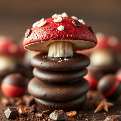 Stacked Magic Mushroom Chocolates Macro