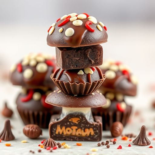 Stacked Magic Mushroom Chocolates Macro