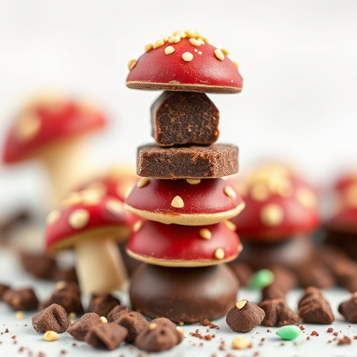 Stacked Magic Mushroom Chocolates Macro