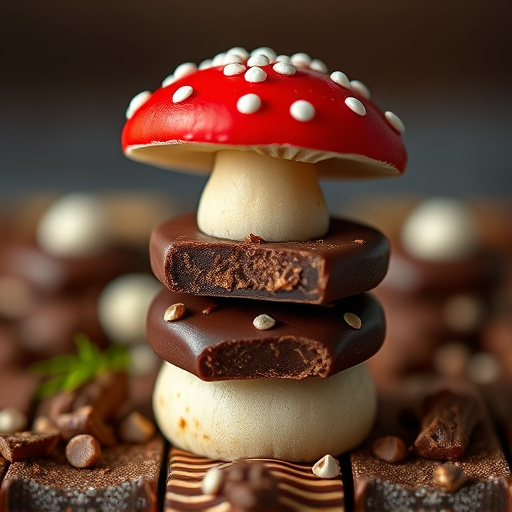 Stacked Magic Mushroom Chocolates Macro