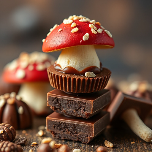 Stacked Magic Mushroom Chocolates Macro