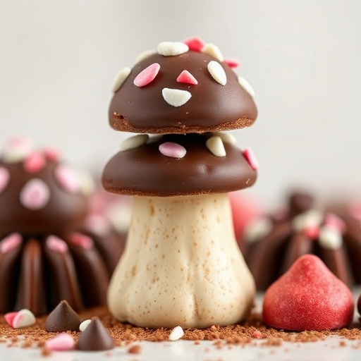 Stacked Magic Mushroom Chocolates Macro