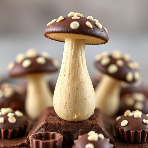 Stacked Magic Mushroom Chocolates Macro