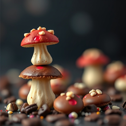 Stacked Magic Mushroom Chocolates Macro