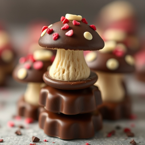 Stacked Magic Mushroom Chocolates Macro