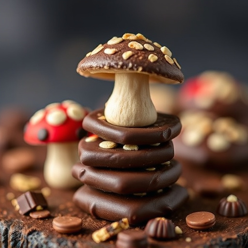 Stacked Magic Mushroom Chocolates Macro