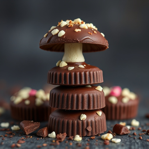Stacked Magic Mushroom Chocolates Macro