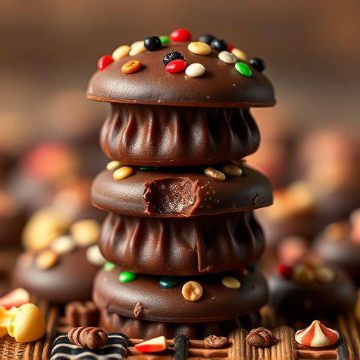 Stacked Magic Mushroom Chocolates Macro