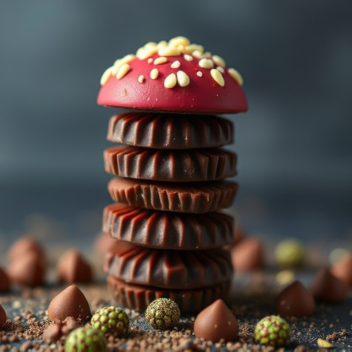 Stacked Magic Mushroom Chocolates Macro