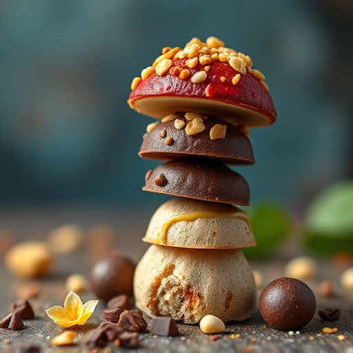 Stacked Magic Mushroom Chocolates Macro