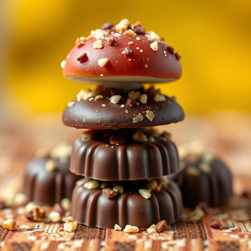 Stacked Magic Mushroom Chocolates Macro