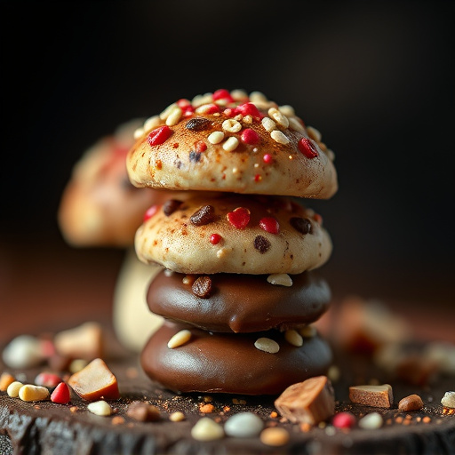 Stacked Magic Mushroom Chocolates Macro