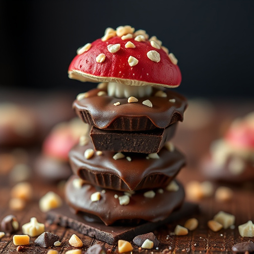 Stacked Magic Mushroom Chocolates Macro