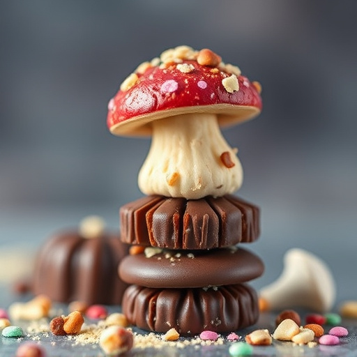 Stacked Magic Mushroom Chocolates Macro