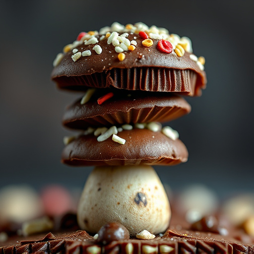 Stacked Magic Mushroom Chocolates Macro
