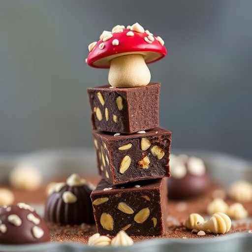 Stacked Magic Mushroom Chocolates Macro