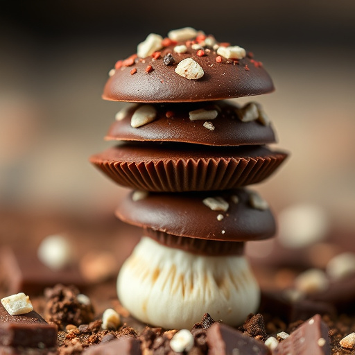 Stacked Magic Mushroom Chocolates Macro