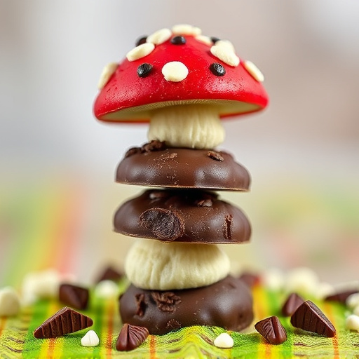 Stacked Magic Mushroom Chocolates Macro