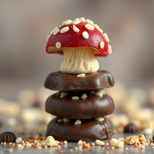 Stacked Magic Mushroom Chocolates Macro