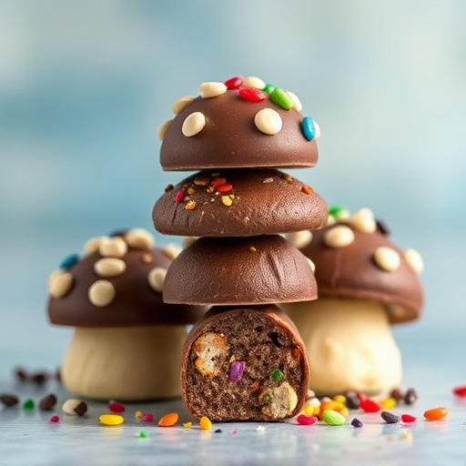 Stacked Magic Mushroom Chocolates Macro