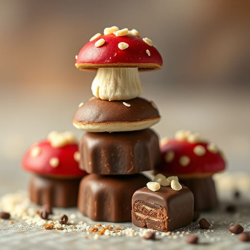 Stacked Magic Mushroom Chocolates Macro