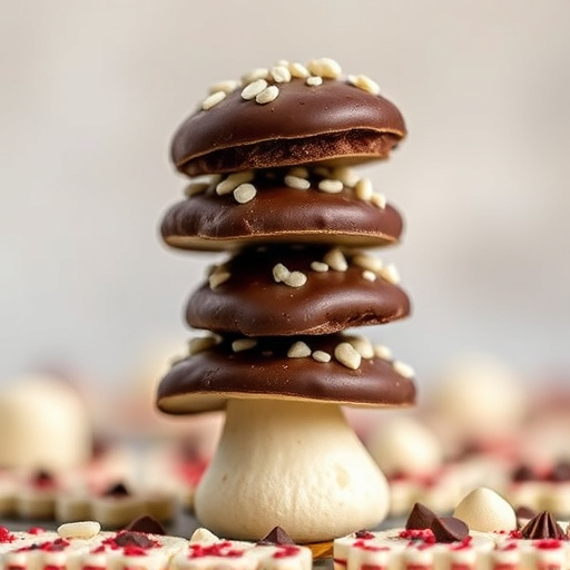 Stacked Magic Mushroom Chocolates Macro