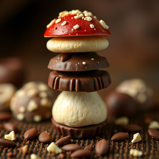 Stacked Magic Mushroom Chocolates Macro
