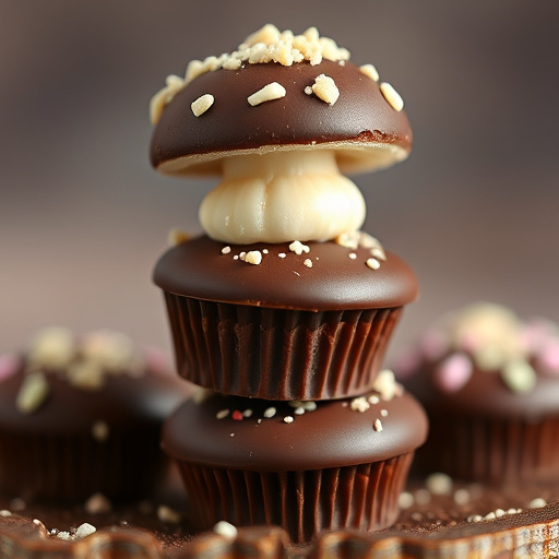 Stacked Magic Mushroom Chocolates Macro