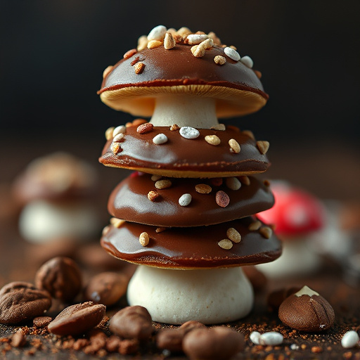 Stacked Magic Mushroom Chocolates Macro