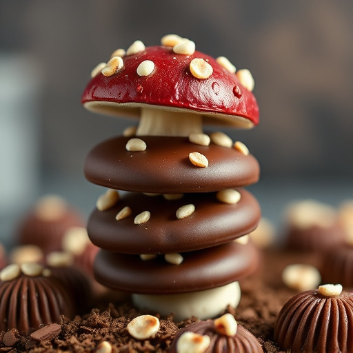 Stacked Magic Mushroom Chocolates Macro